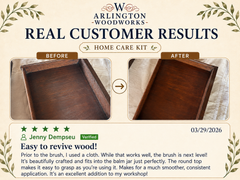 Before and after wood restoration result