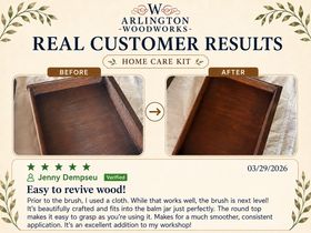 Before and after wood care result