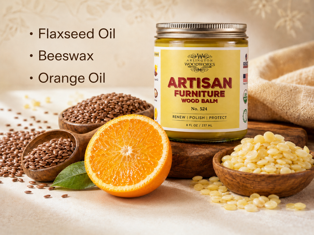Organic ingredients used in Arlington Woodworks Wood Balm No. 524