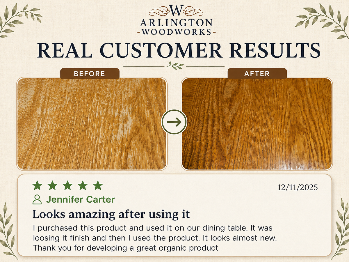 Before and after wood restoration result