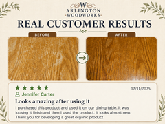 Before and after wood restoration result