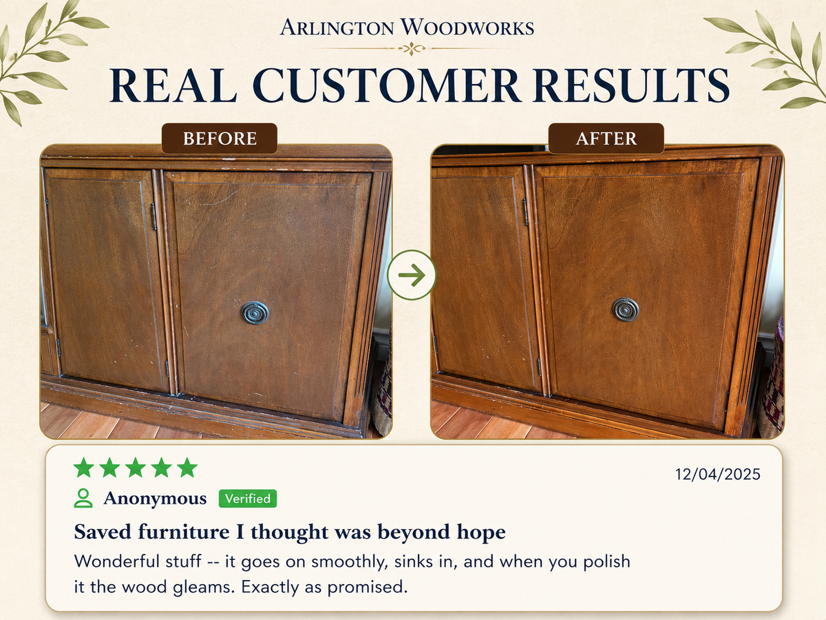 Before and after wood restoration result