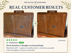 Before and after wood restoration result