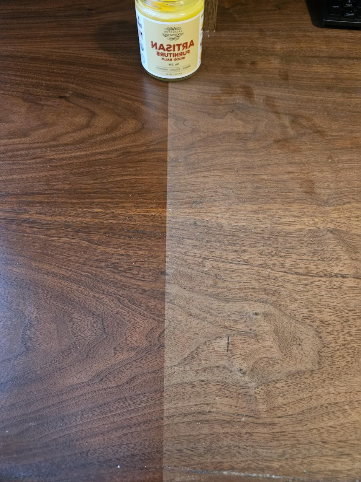 Arlington Woodworks wood balm being applied to real wood