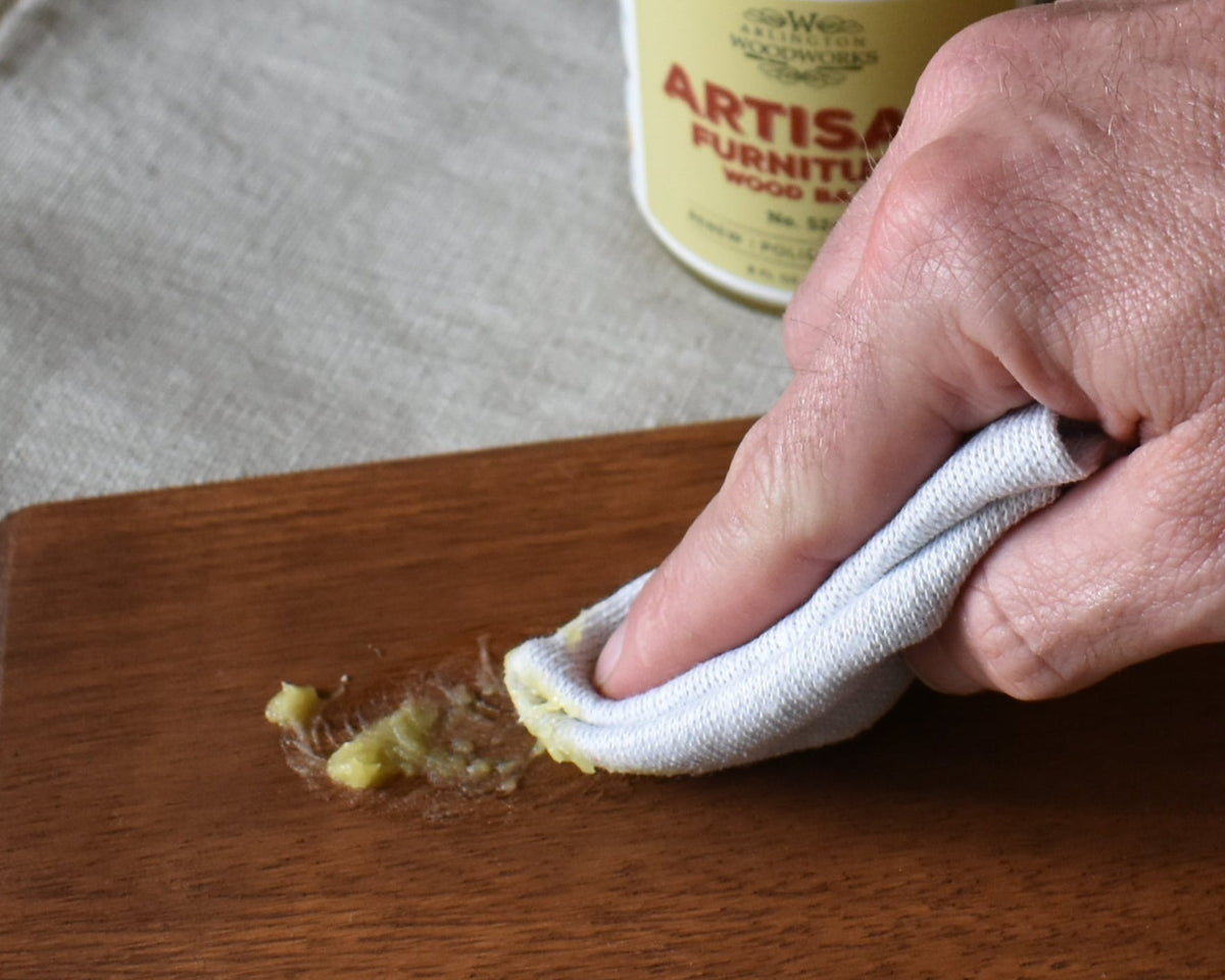 Applying Arlington Woodworks Wood Balm